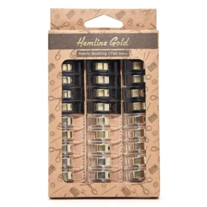 Hemline gold quilte clips (30) SB