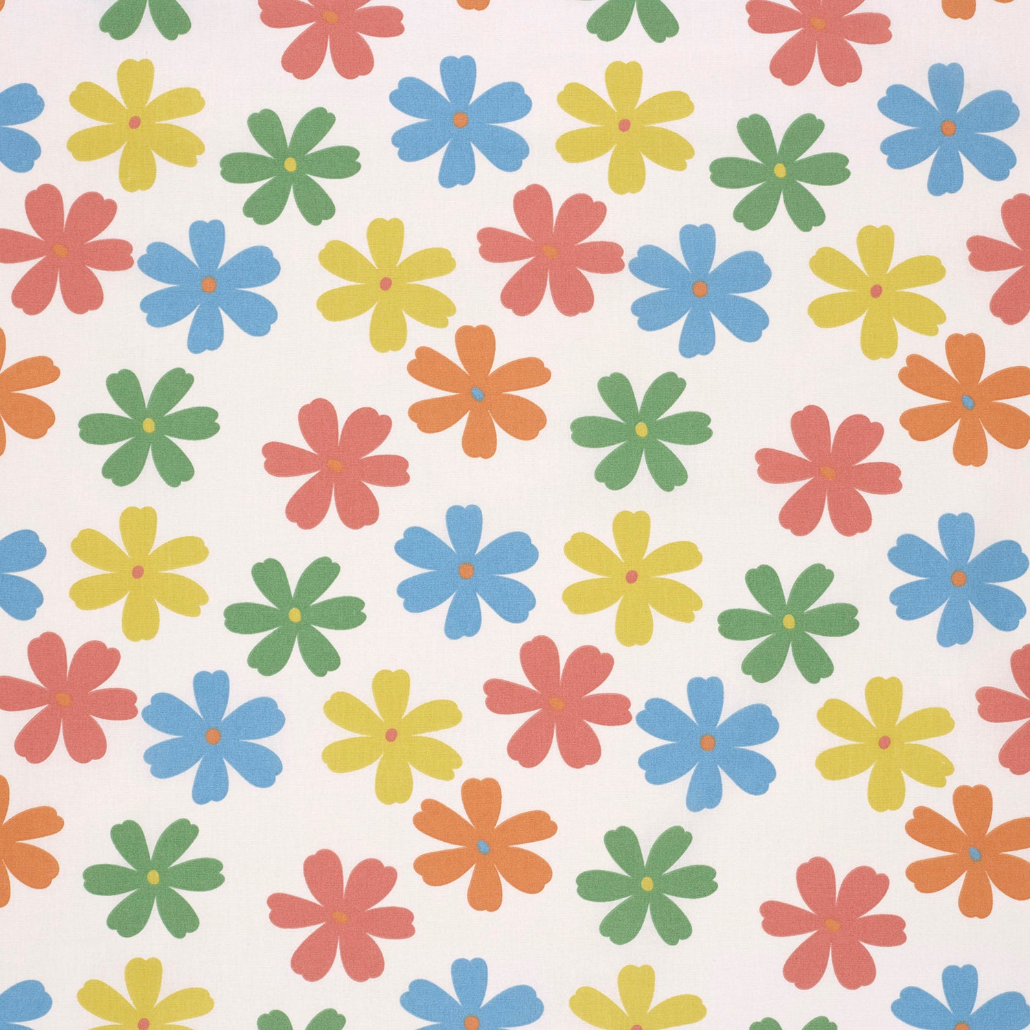 Poplin i bomuld med print, blomster, råhvid - Billede 2