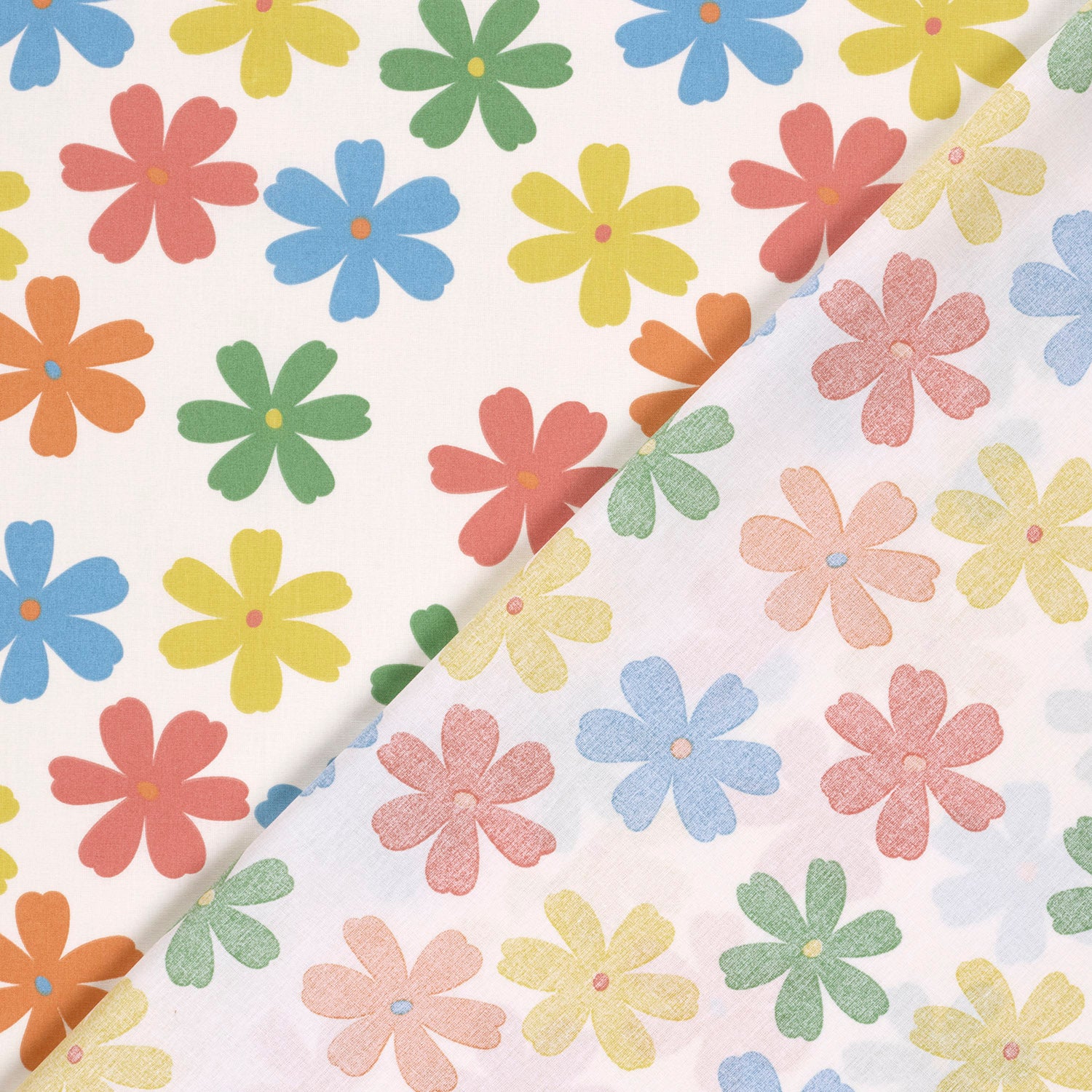 Poplin i bomuld med print, blomster, råhvid - Billede 4