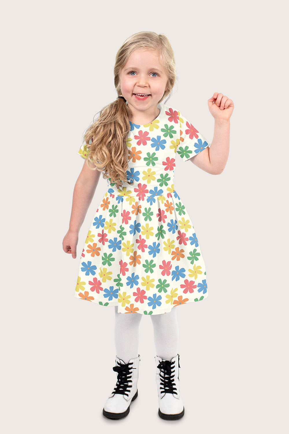 Poplin i bomuld med print, blomster, råhvid - Billede 6