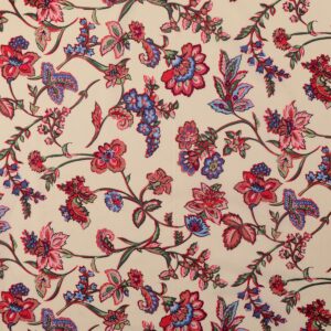Poplin i bomuld med digital print, paisley, bordeauxrød