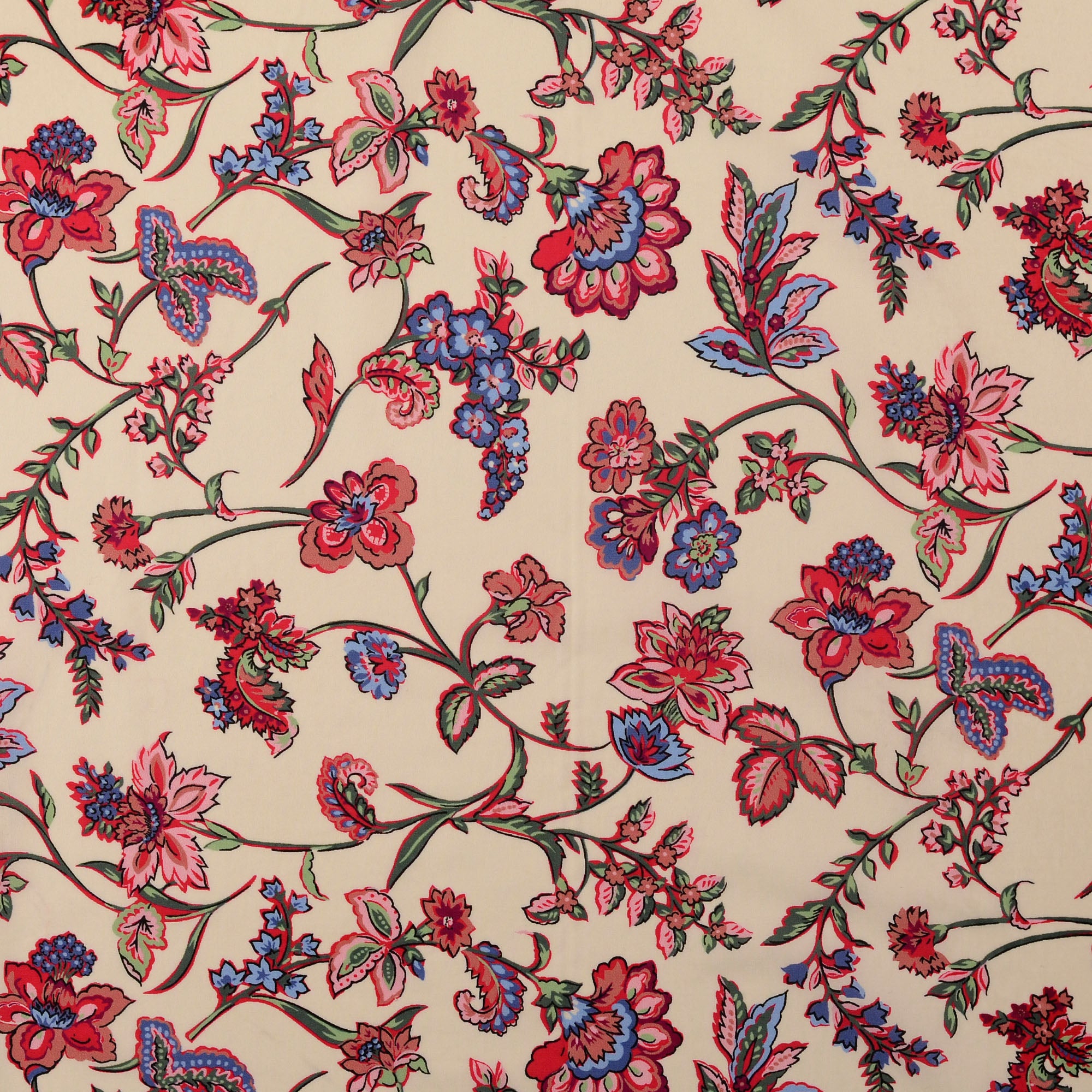 Poplin i bomuld med digital print, paisley, bordeauxrød