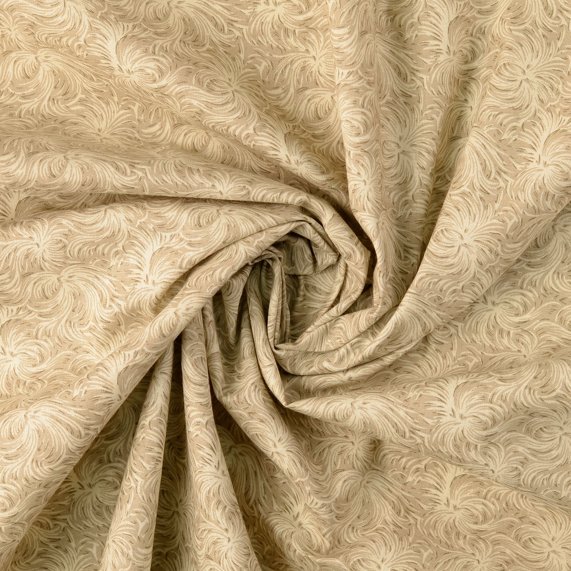 Poplin i bomuld, camouflage, beige - Billede 2
