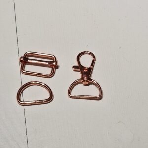 Karabinhage med D-ring og skydespænde, rosegold