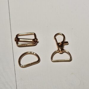 Karabinhage med D-ring og skydespænde, varm guld