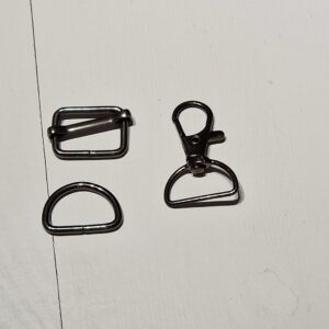 Karabinhage med D-ring og skydespænde, gun metal