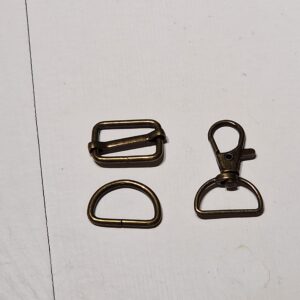 Karabinhage med D-ring og skydespænde, messing